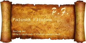 Palcsek Filotea névjegykártya